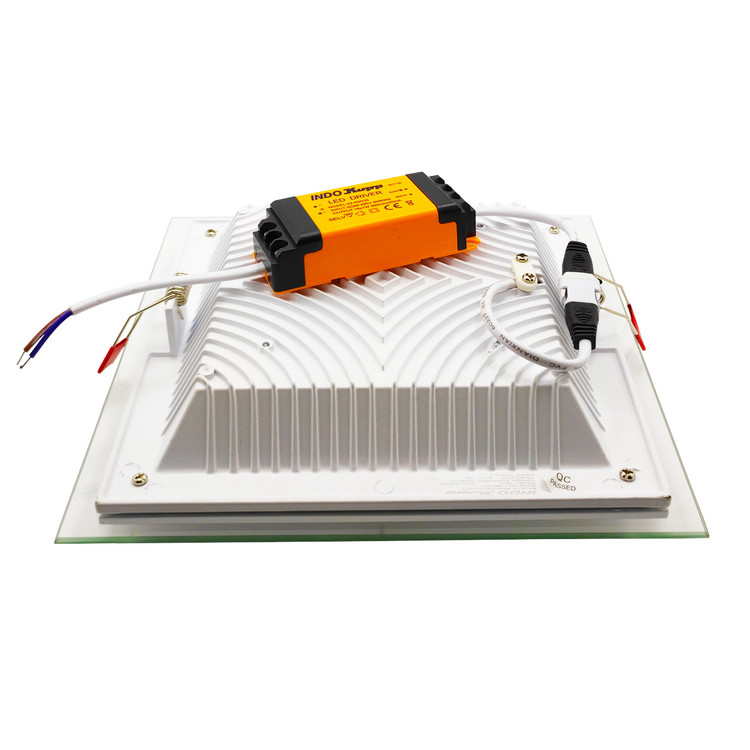 پنل توکار 18 وات مدل دورشیشه ای مربع ایندوکوپ