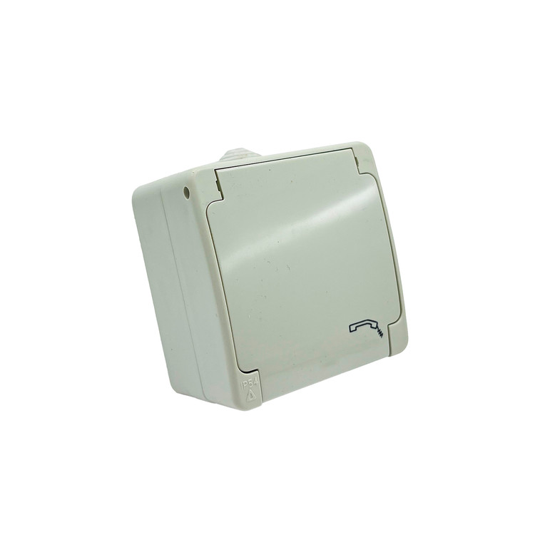 پریز تلفن تک سوکت بارانی روکار 220 ولت 16 آمپر