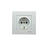 پریز برق توکار سفید 220 ولت 16 آمپر دلند