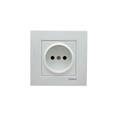 پریز برق توکار سفید 220 ولت 16 آمپر دلند