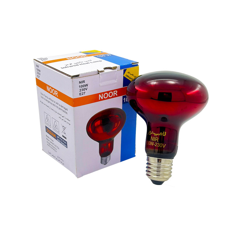 لامپ مادون قرمز 220 ولت 100 وات E27 نور