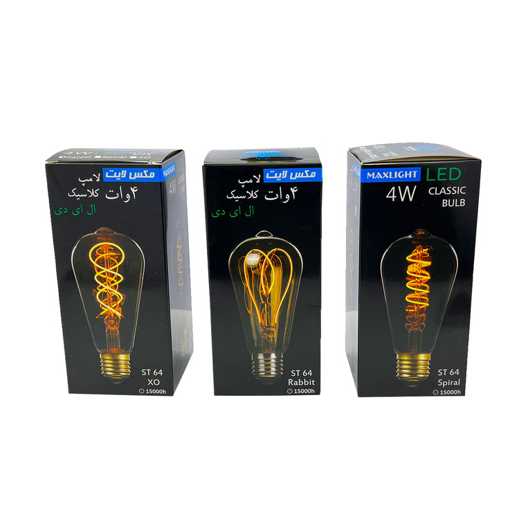 لامپ فیلامنتی 4 وات مدل گلابی ST64 مکس لایت