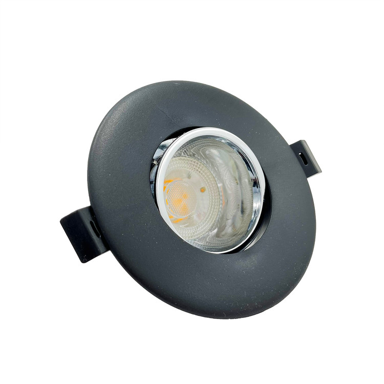 قاب هالوژن گرد برش 7 مشکی - کروم براق