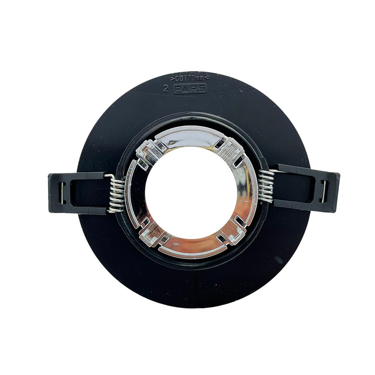 قاب هالوژن گرد برش 7 مشکی - کروم براق