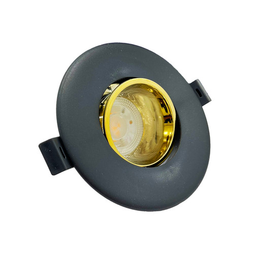 قاب هالوژن گرد برش 7 مشکی - طلایی براق