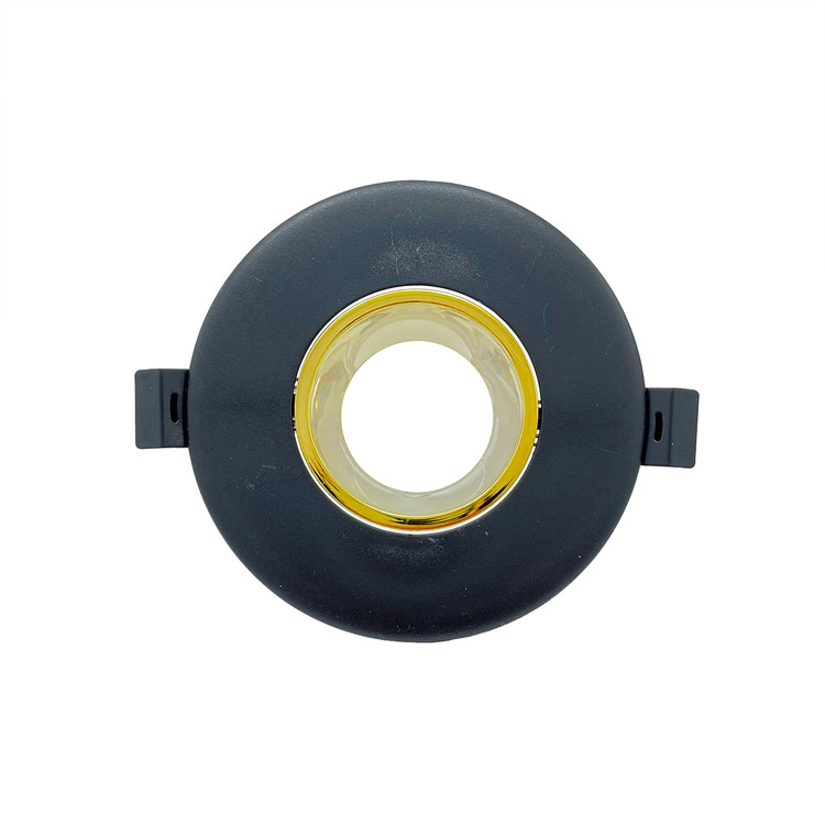 قاب هالوژن گرد برش 7 مشکی - طلایی براق