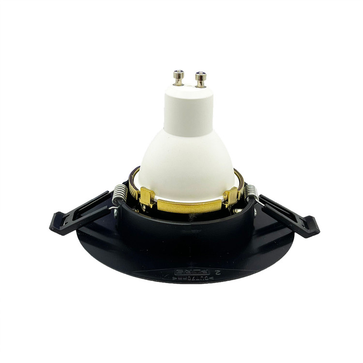 قاب هالوژن گرد برش 7 مشکی - طلایی براق