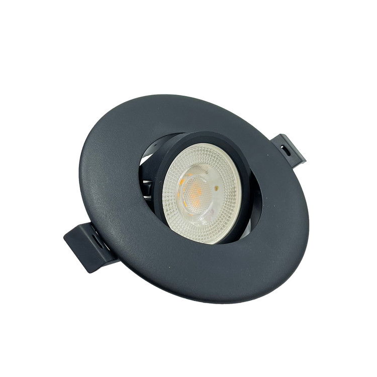 قاب هالوژن گرد برش 7 مشکی مدل مسطح چرخشی