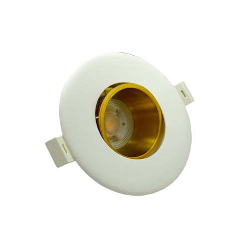 قاب هالوژن گرد برش 7 سفید - طلایی مات مدل عمیق