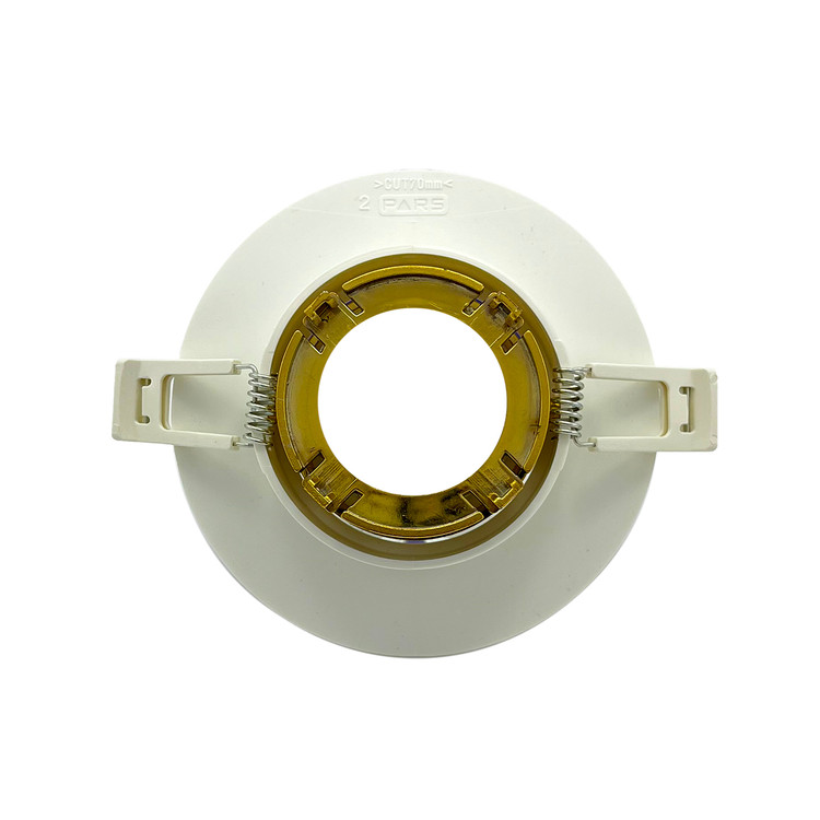 قاب هالوژن گرد برش 7 سفید - طلایی مات مدل عمیق