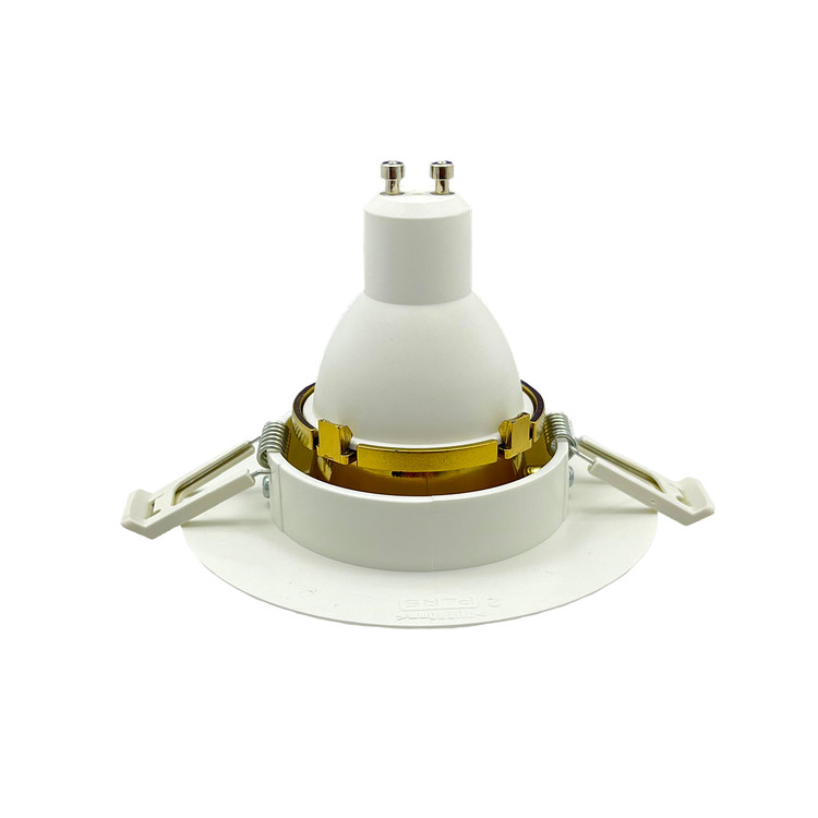 قاب هالوژن گرد برش 7 سفید - طلایی مات مدل عمیق