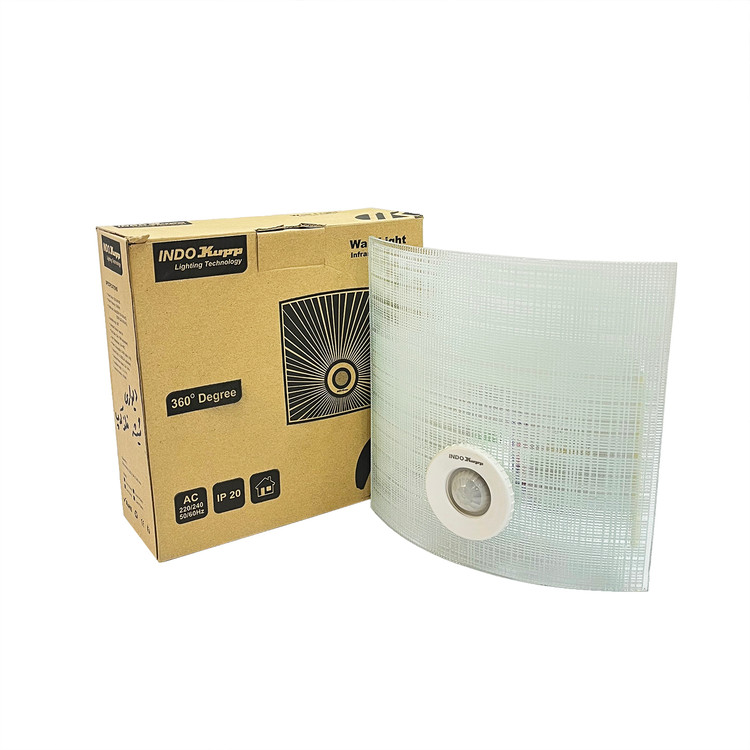 چراغ دیواری سنسور دار 360 درجه بدنه شیشه فلز